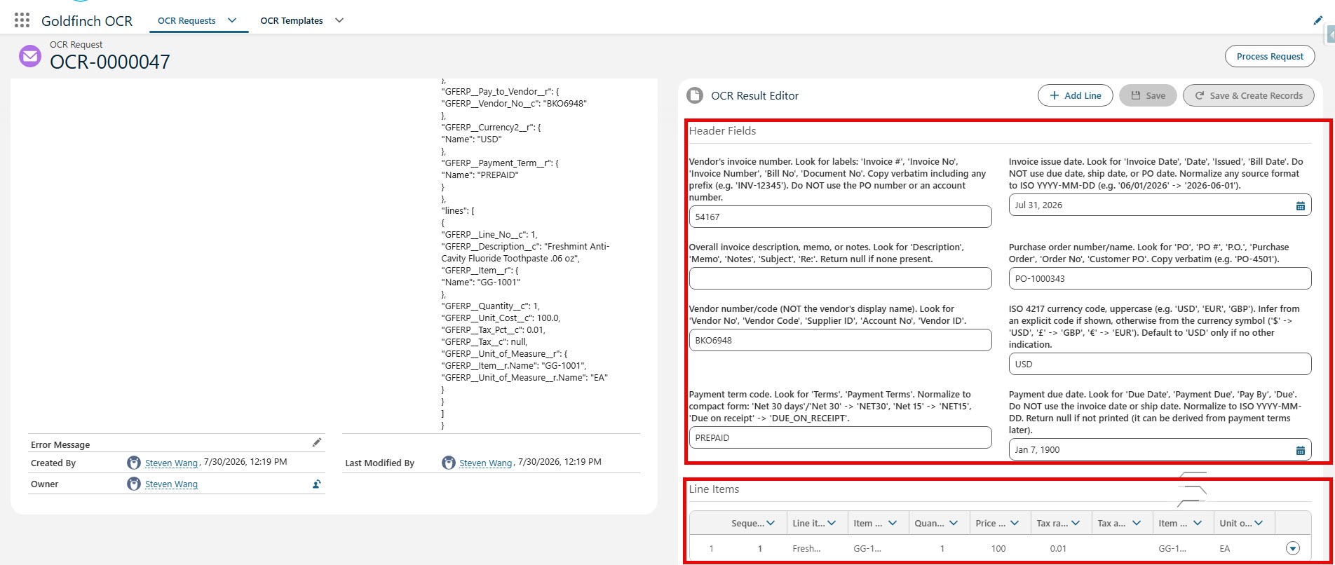 4. Notice any errors on Error Message Field and fix those errors.jpg
